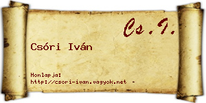 Csóri Iván névjegykártya
