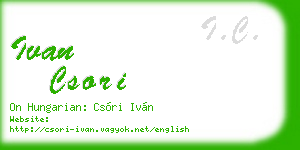 ivan csori business card